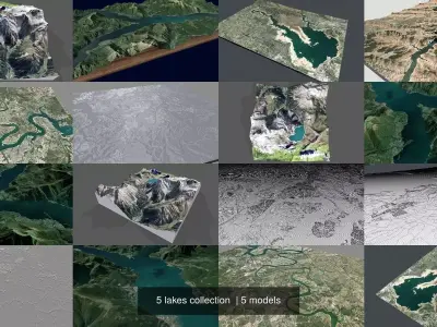 5 lakes collection  3D Model Pack