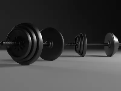 2 Dumbbell two dumbbells Low-poly 3D model