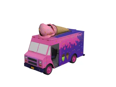 Ice Cream Truck Mobile Dessert Food Delivery Vehicle 3D model