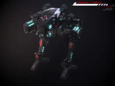 Assault Mech Lowpoly Low-poly 3D model