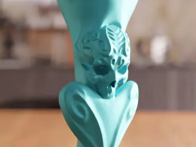 Skull Heart Candle Holder - 276 3D print model