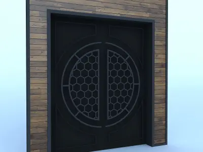 Cinema and Theater Gate Low-poly 3D model