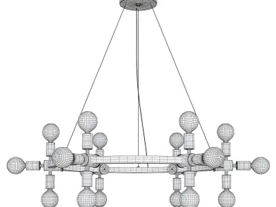RADCLIFFE ROUND BARE BULB CHANDELIER Low-poly 3D model
