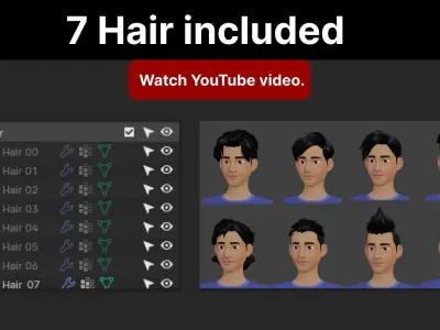 Customizable Man Cartoon Character Low-poly 3D model