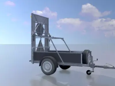 Traffic sign 615 Mobile barrier sign left 2500x1700 Low-poly 3D model