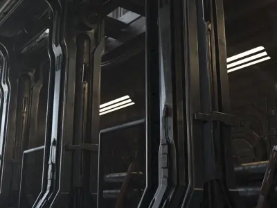 The Industrial Sci-Fi Corridor 3D model