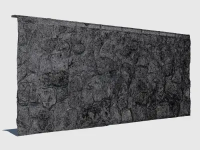 Mossy Stone Wall 3D model