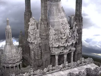 Indian Palace Kali Temples kit bash 3D model