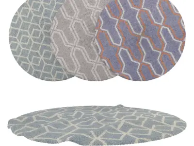 Round Rug Set 109 3D model