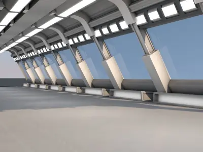 Sci Fi Interior Low-poly 3D model buy