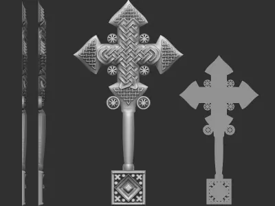 Cross carved 3D print model