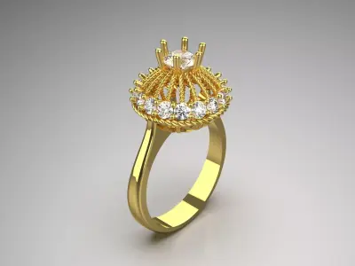 Engagement ring luxurious royal classic design model sr0003 3D print model