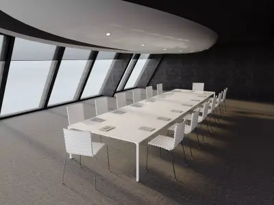 Minimal Corporate Conference Room Interior 3D model