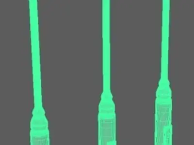 set of design street lamp 3D model
