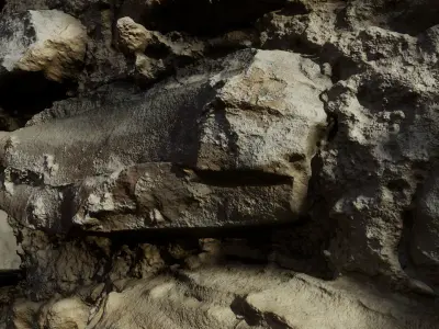 Stonewall02 stone wall 3D model