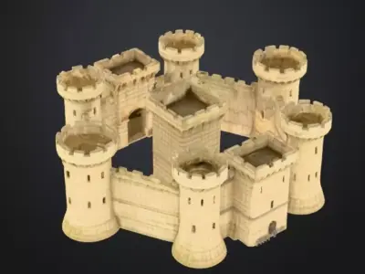 Medieval Fortress Pack Vol 1 Two Stylized Castles Game Ready 3D model