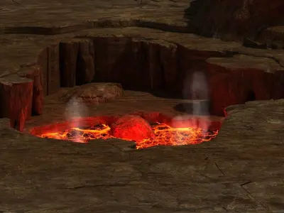 Craters mountains Grand Canyon Hell  Canyon sea of fire volcano 3D model