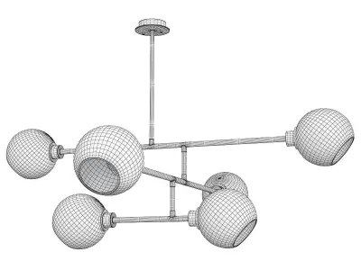 Multi bulbs Clear Glass Chandelier Low-poly 3D model