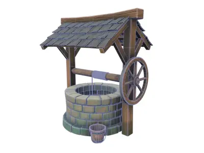 Well 3D model Low-poly 3D model