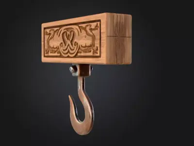 Medieval Sack Hanger Low-poly 3D model