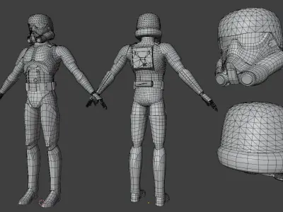 TK-Trooper Low-poly 3D model
