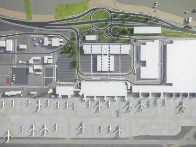 Alicante - Elche Airport - ALC Low-poly 3D model