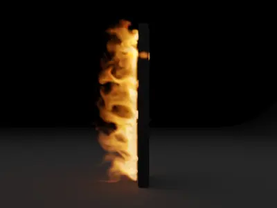 Burning door vdb 3D model