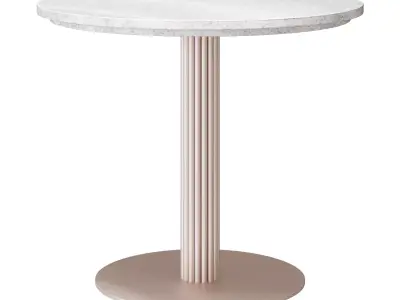 Stem dining table terrazzo and marble 3D model