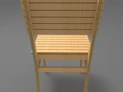 plywood simple chair 3D model
