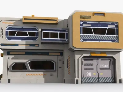 Factory Industrial Sci Fi x17 Low-poly 3D model