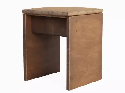 Wooden Stool Set A Low-poly 3D model