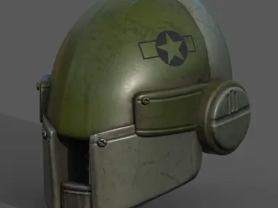 Helmet scifi military combat 3d model low poly  Low-poly 3D model
