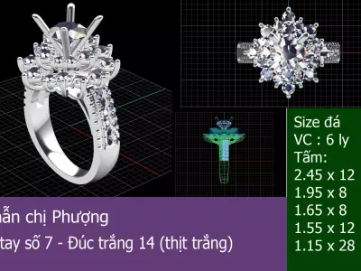 Diamond ring 4 floor 3D print model