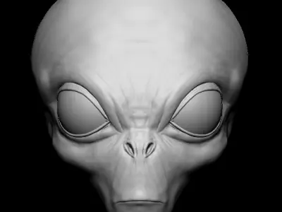 Grey Alien Head Sculpt - Hot Toys Scale - Action Figure Head 3D print model