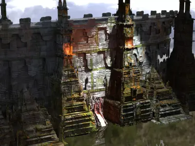Forest Sci fi fi temple 1 3D model