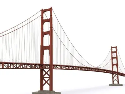 American bridges Low-poly 3D model