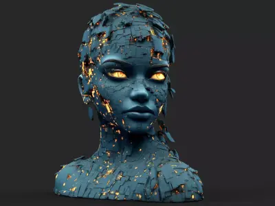 Cybernetic Humanoid  Low-poly 3D model