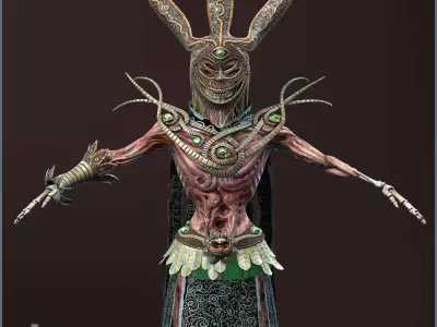 Dead Shaman Light Version Low-poly 3D model