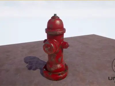 Fire Hydrant Low-poly 3D model