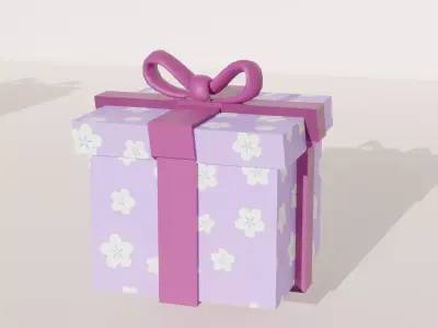 3D Gift Box Decorative Box Low-poly 3D model