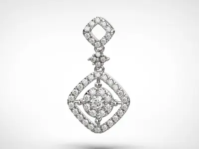 PE12 Classic Solitaire Pendant half ct CAD STL 18K  3g 3D print model