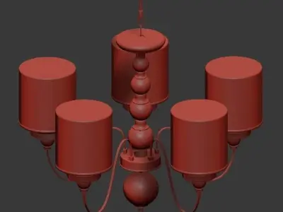 American Style Arms Fabric Lamp 3D model