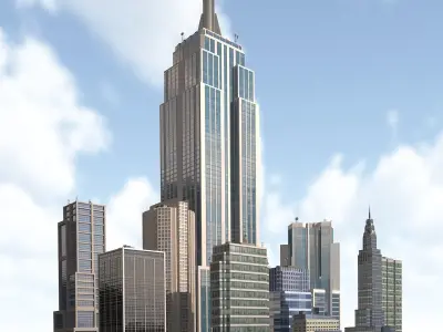 High Rise City Building BUNDLE 2 Low-poly 3D model