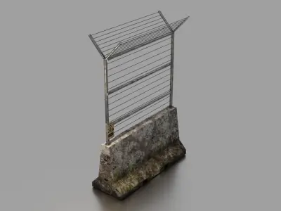 Concrete barrier  Low-poly 3D model