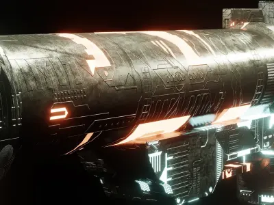 Sci-fi Gun 3D model 10