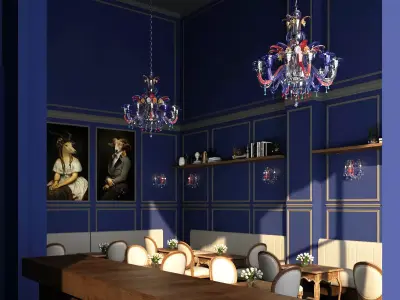 Cafe interior design classic 3D model