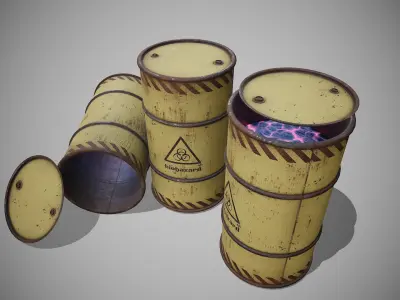 Barrels biohazard used Low-poly 3D model