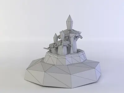 Blue orcs house Low-poly 3D model