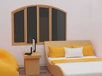 Haru Bedroom Low-poly 3D model