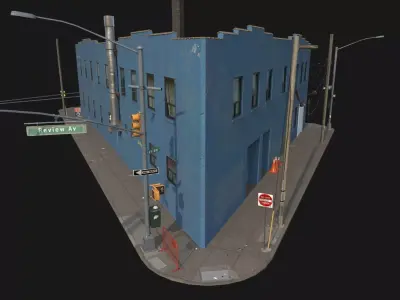 Urban New York Building Low-poly 3D model